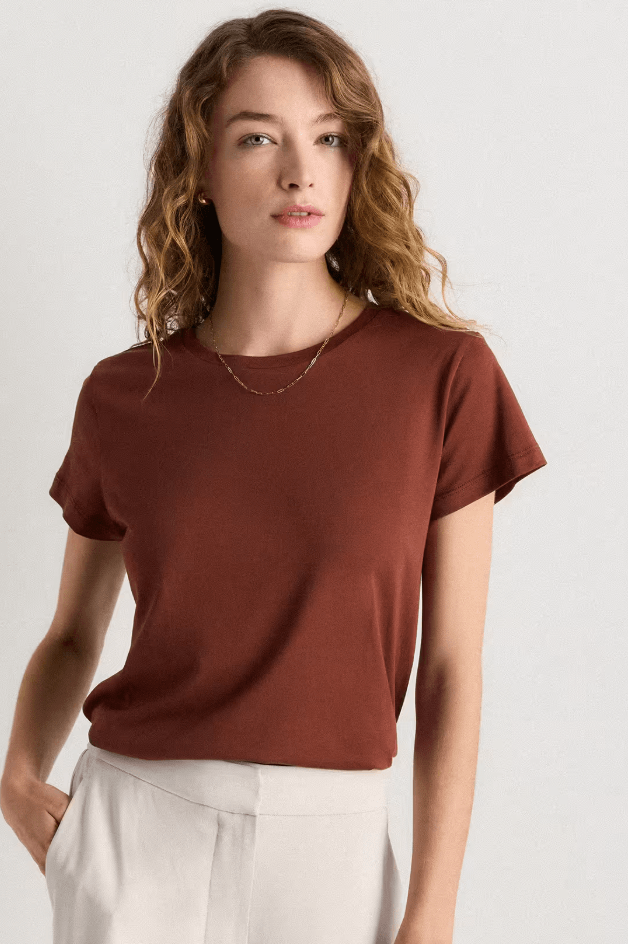 Cotton Modal Crew Neck Swing Tee fall capsule wardrobe essentials